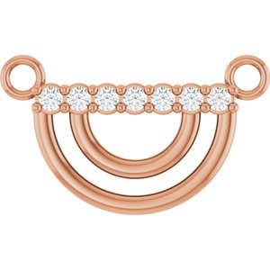 14K Rose Gold .05 CTW Natural Diamond Arch Necklace Center