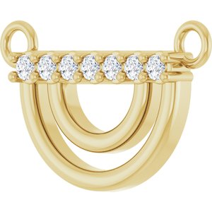 14K Yellow Gold .05 CTW Natural Diamond Arch Necklace Center