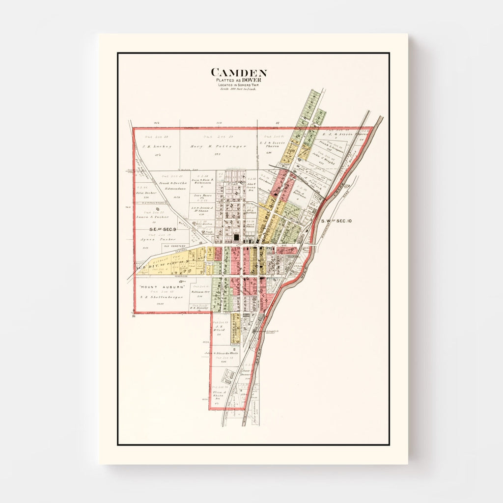 Vintage Map of Camden, Ohio 1912
