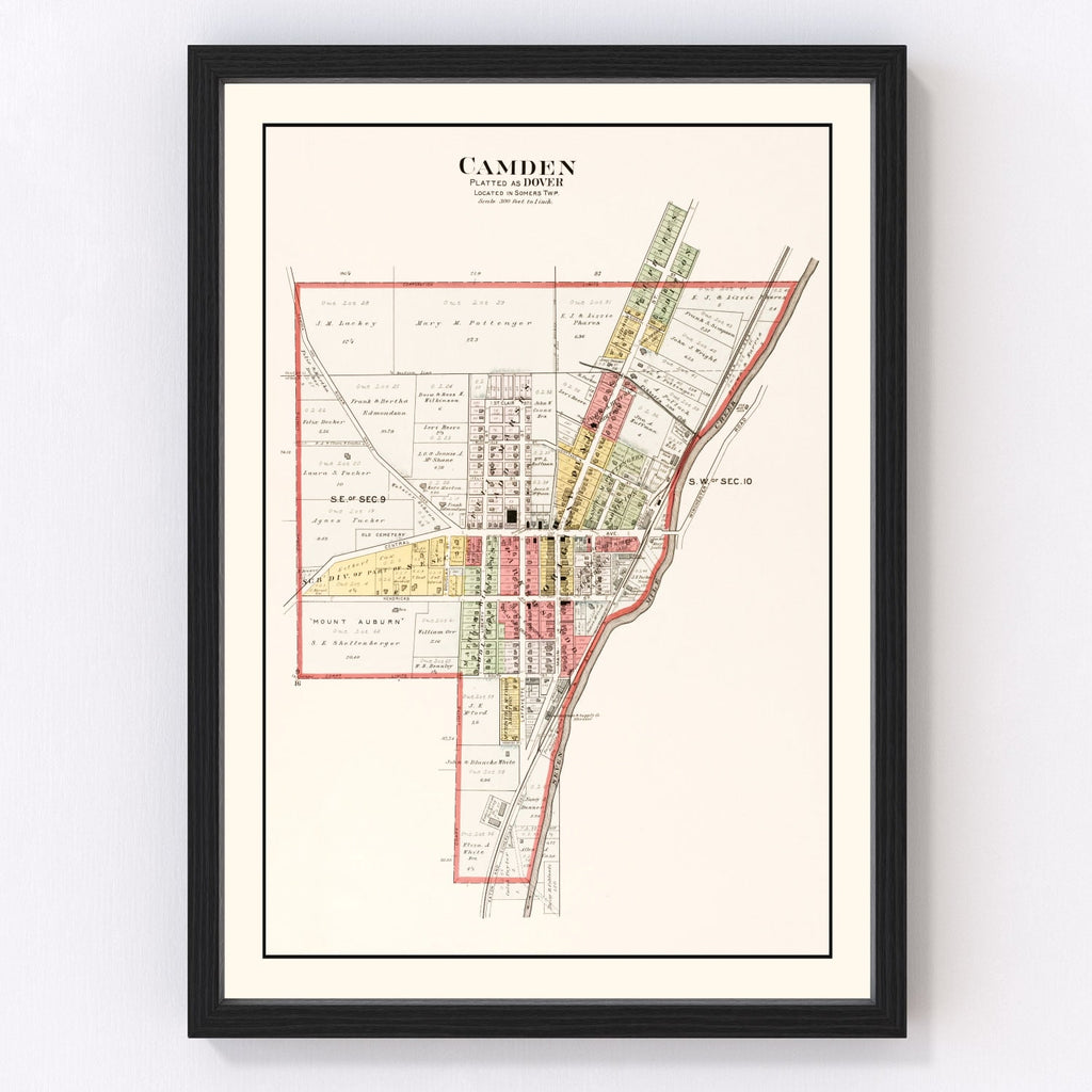 Vintage Map of Camden, Ohio 1912