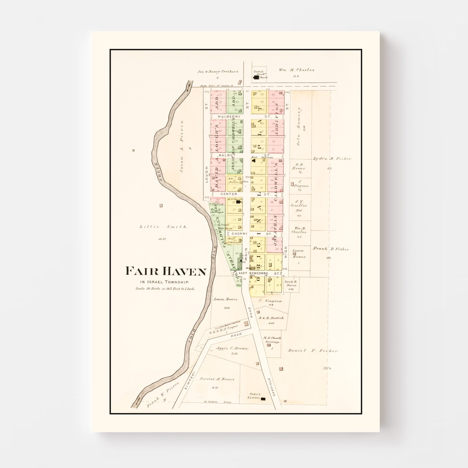 Vintage Map of Fair Haven, Ohio 1912