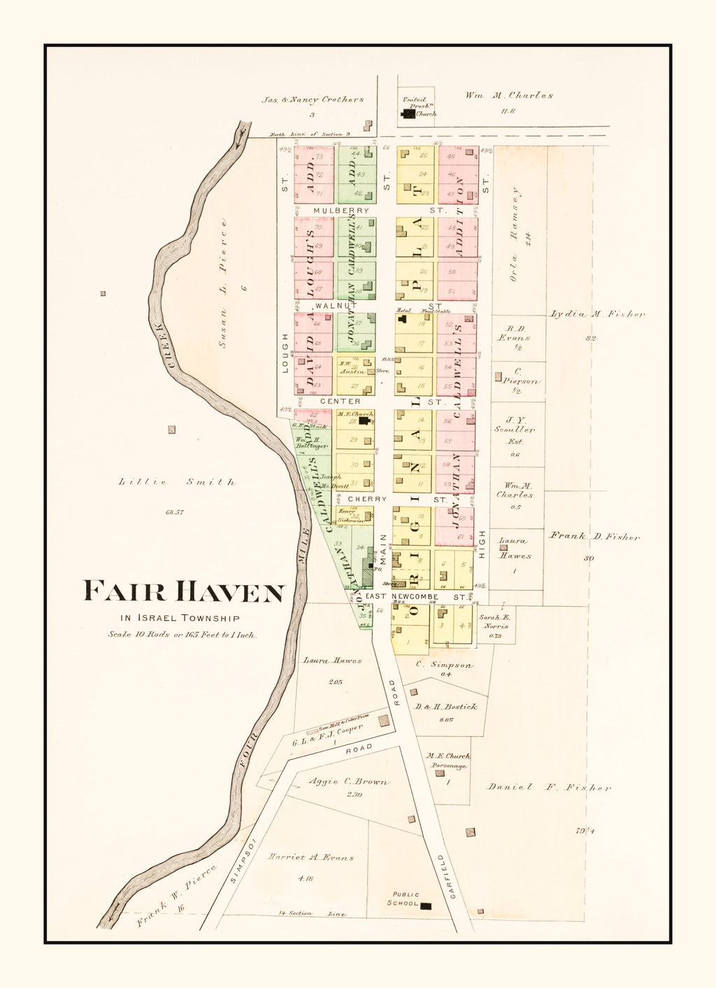Vintage Map of Fair Haven, Ohio 1912