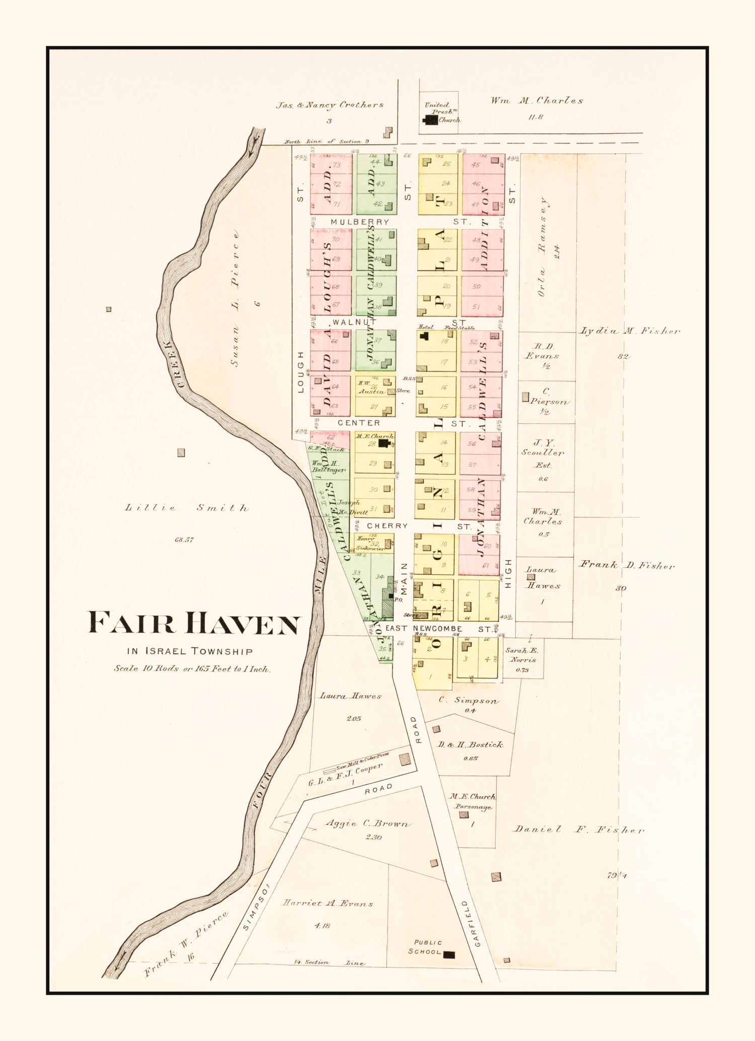 Vintage Map of Fair Haven, Ohio 1912