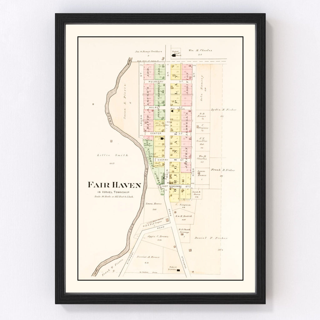 Vintage Map of Fair Haven, Ohio 1912