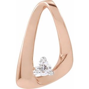 14K Rose .05 CTW Natural Diamond Freeform Pendant