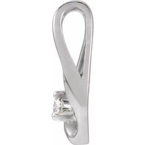 14K White .05 CTW Natural Diamond Freeform Pendant