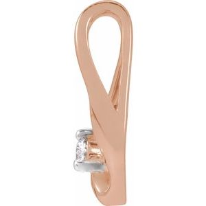 14K Rose .05 CTW Natural Diamond Freeform Pendant
