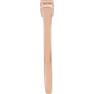 14K Rose Gold 1/6 CTW Natural Diamond Three-Stone Ring