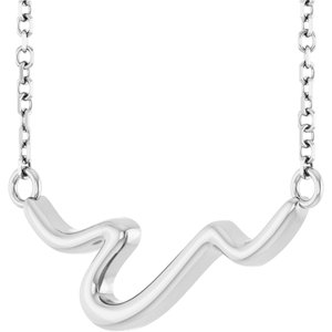 14K White Freeform Bar 16" Necklace