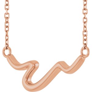 14K Rose Freeform Bar 16" Necklace