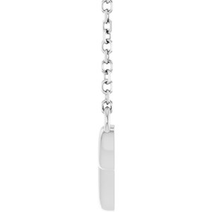 14K White Freeform Bar 16" Necklace