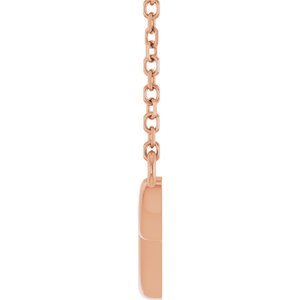 14K Rose Freeform Bar 16" Necklace