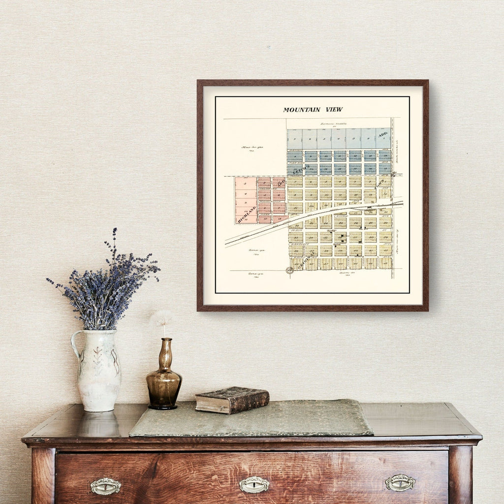 Vintage Map of Mountain View, Oklahoma 1913