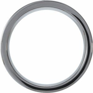 Black Ceramic Cypress Wood Inlay 8 mm Comfort-Fit Flat Band Size 10