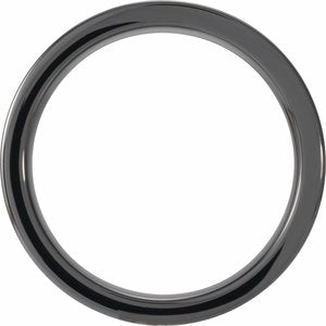 Black Ceramic KOA Wood Inlay 8 mm Comfort-Fit Flat Band Size 12.5