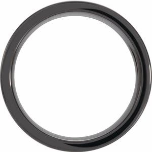 Black Ceramic Antler Wood Inlay 6 mm Comfort-Fit Flat Band Size 7