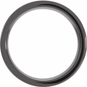 Black Ceramic Antler Wood Inlay 8 mm Comfort-Fit Flat Band Size 9.5