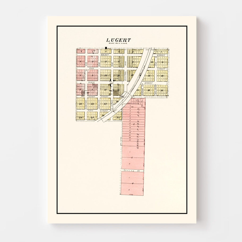 Vintage Map of Lugert, Oklahoma 1913