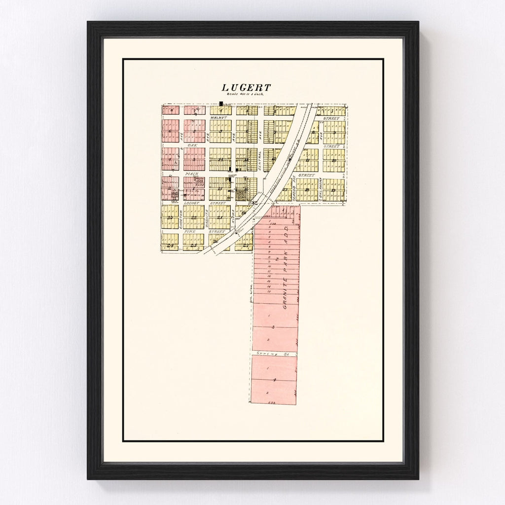 Vintage Map of Lugert, Oklahoma 1913