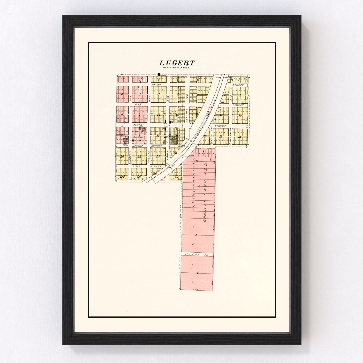 Vintage Map of Lugert, Oklahoma 1913