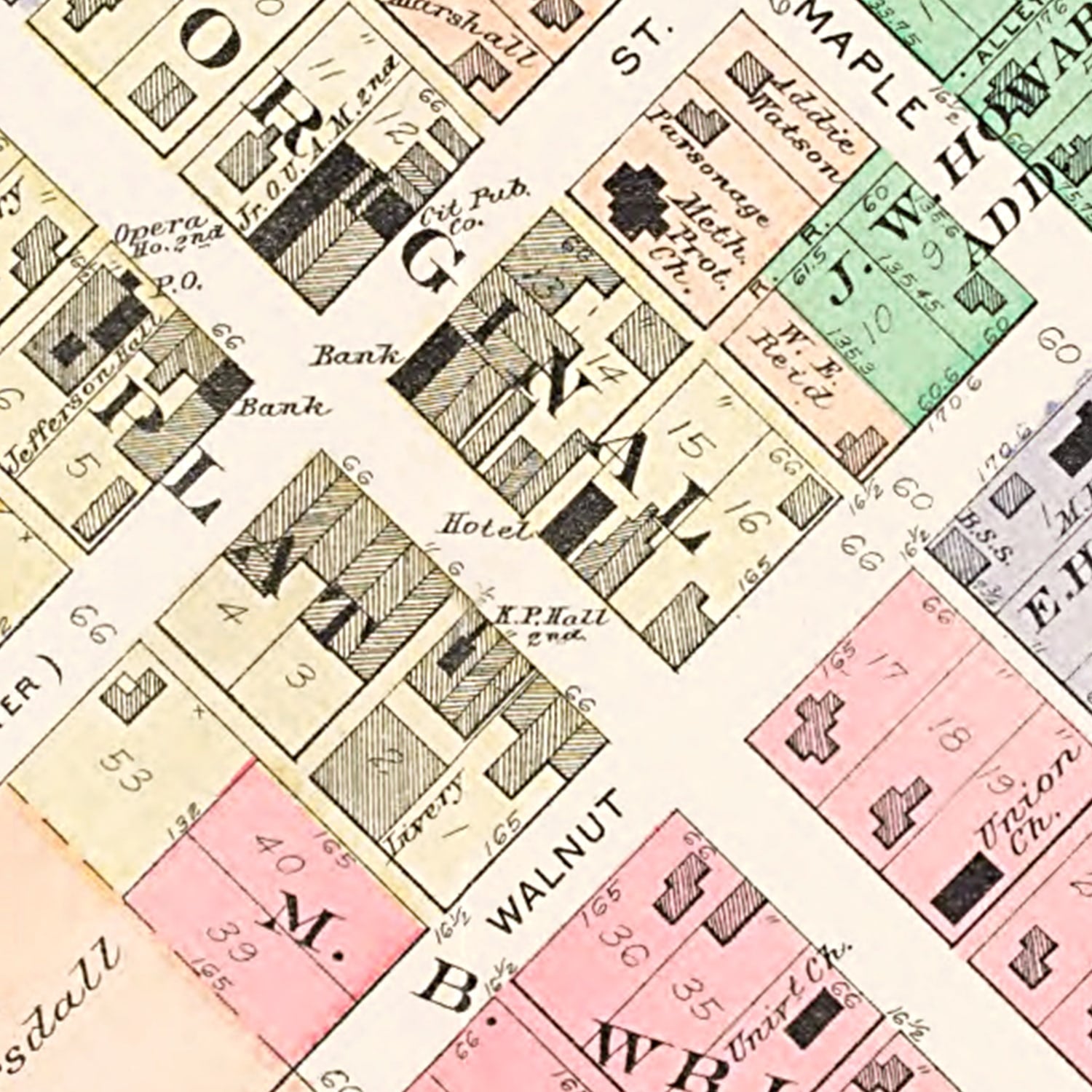 Vintage Map of Jeffersonville, Ohio 1913