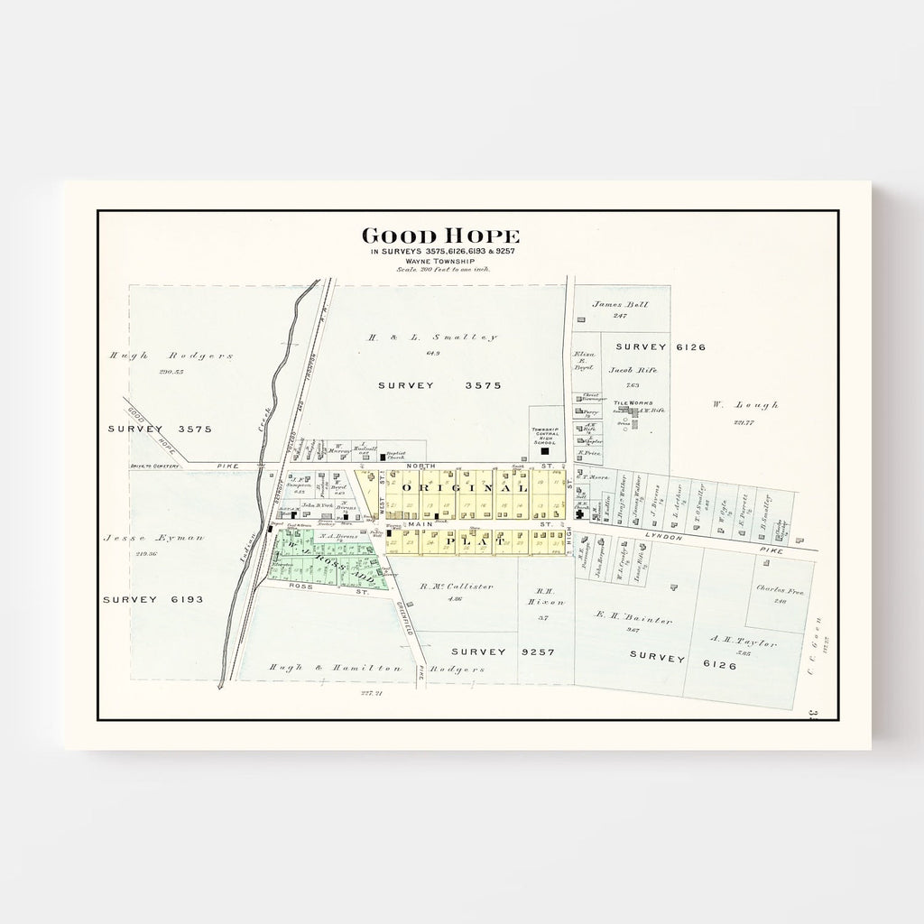Vintage Map of Good Hope, Ohio 1913