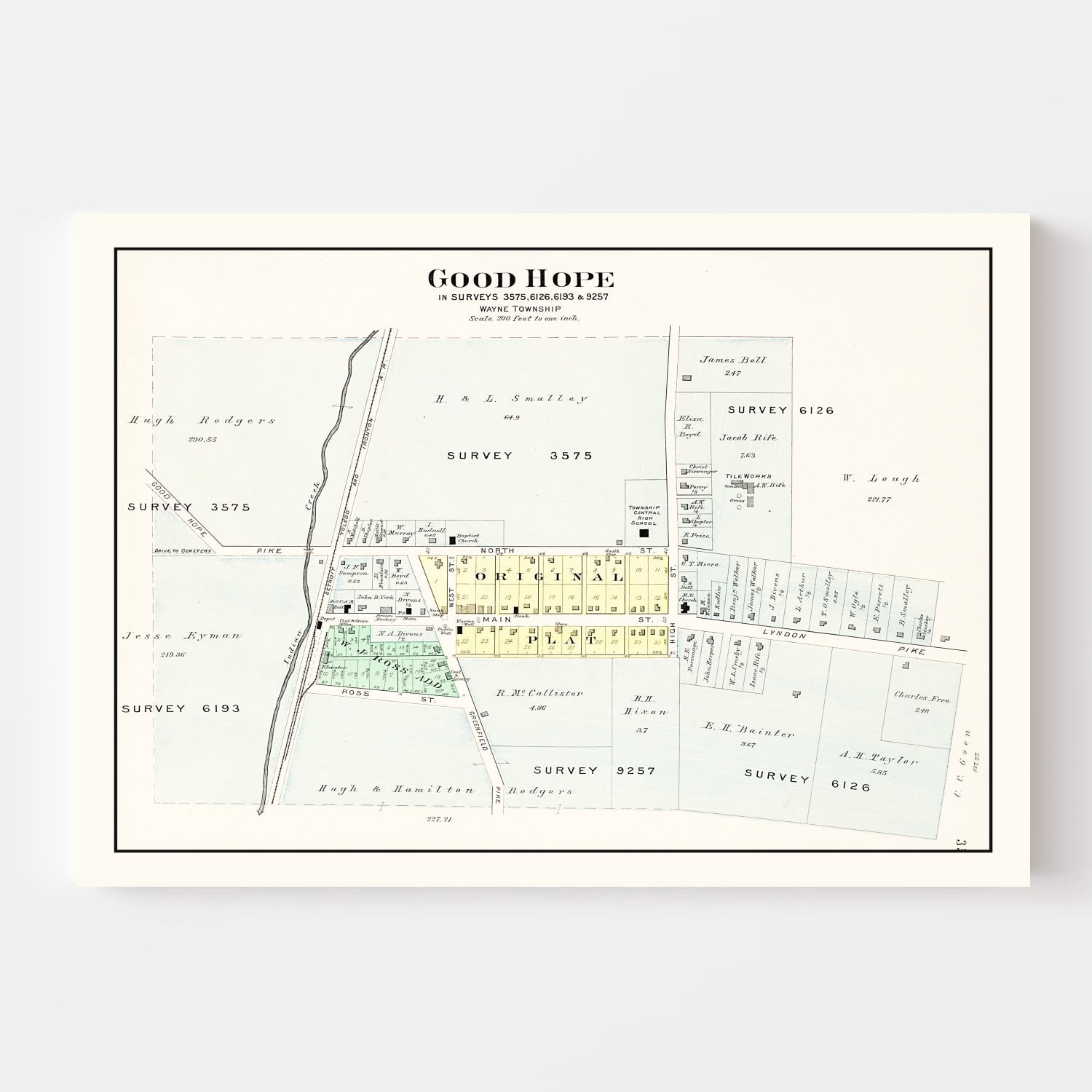 Vintage Map of Good Hope, Ohio 1913