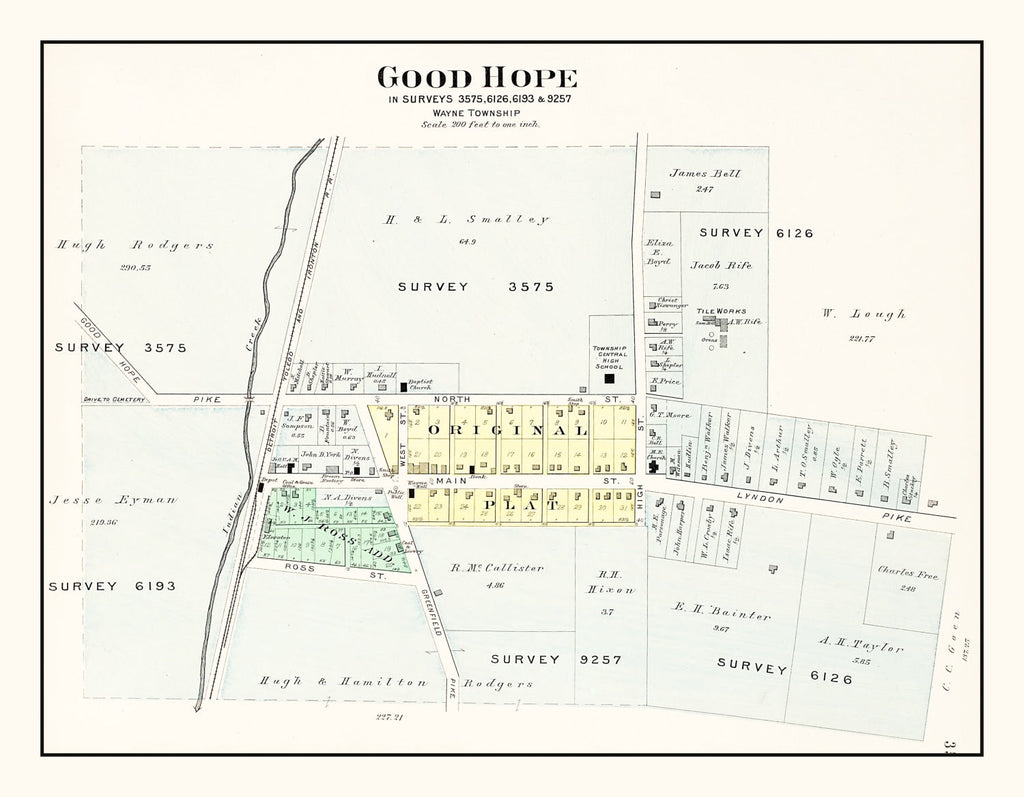 Vintage Map of Good Hope, Ohio 1913