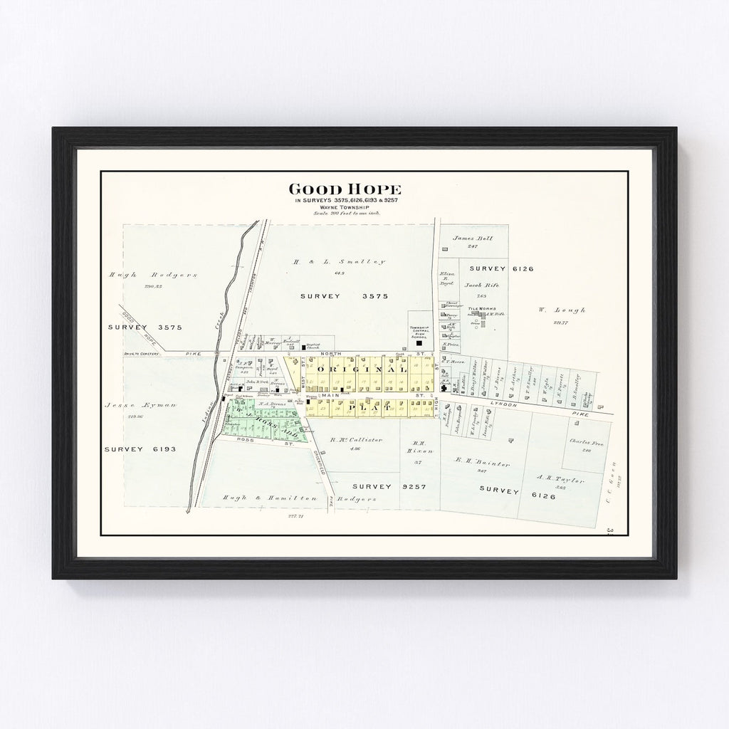 Vintage Map of Good Hope, Ohio 1913