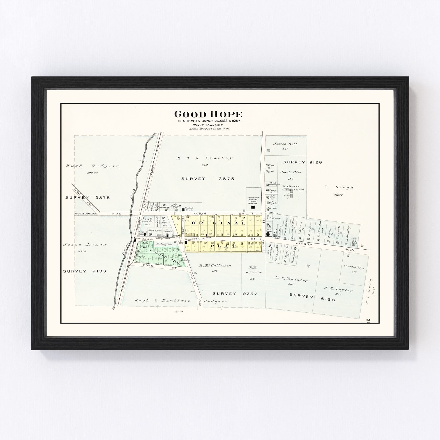 Vintage Map of Good Hope, Ohio 1913