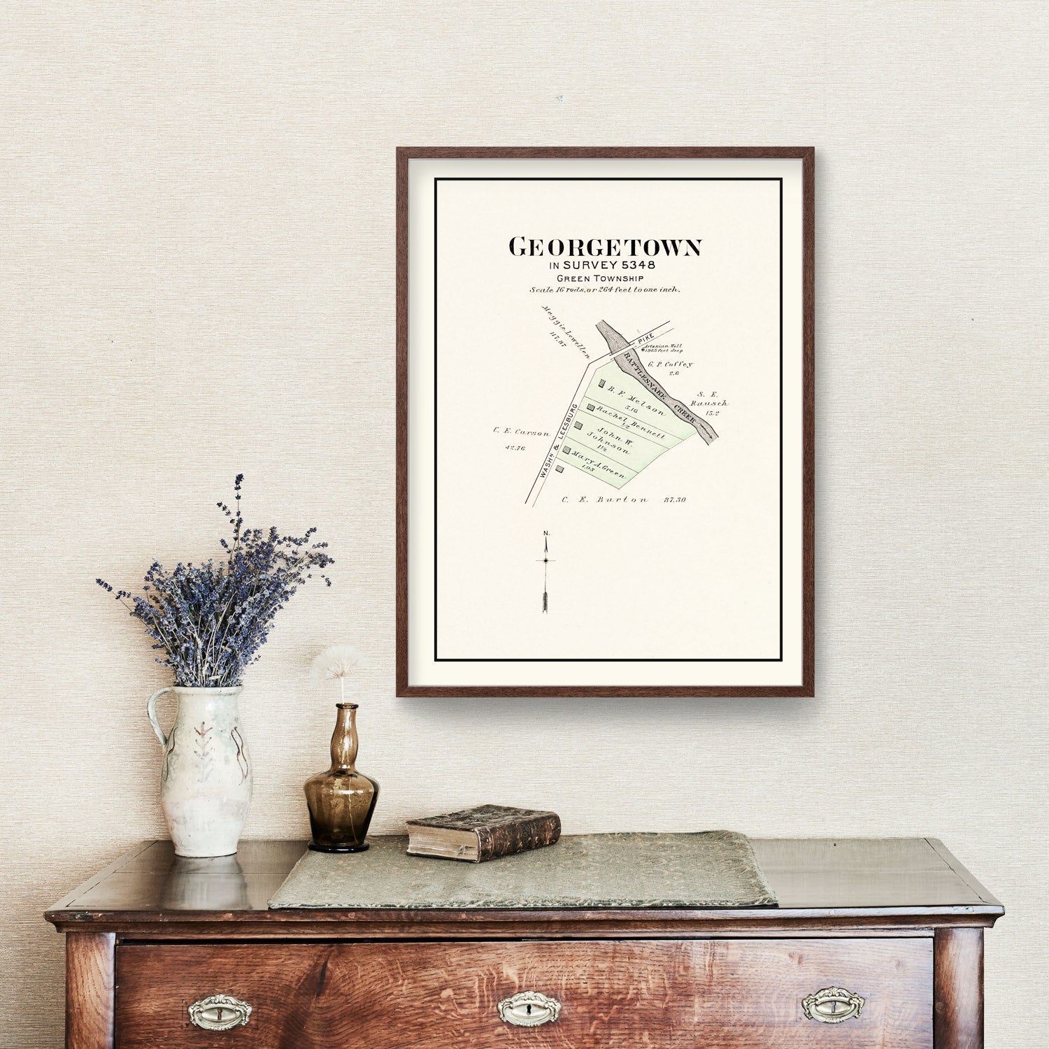 Vintage Map of Georgetown, Ohio 1913