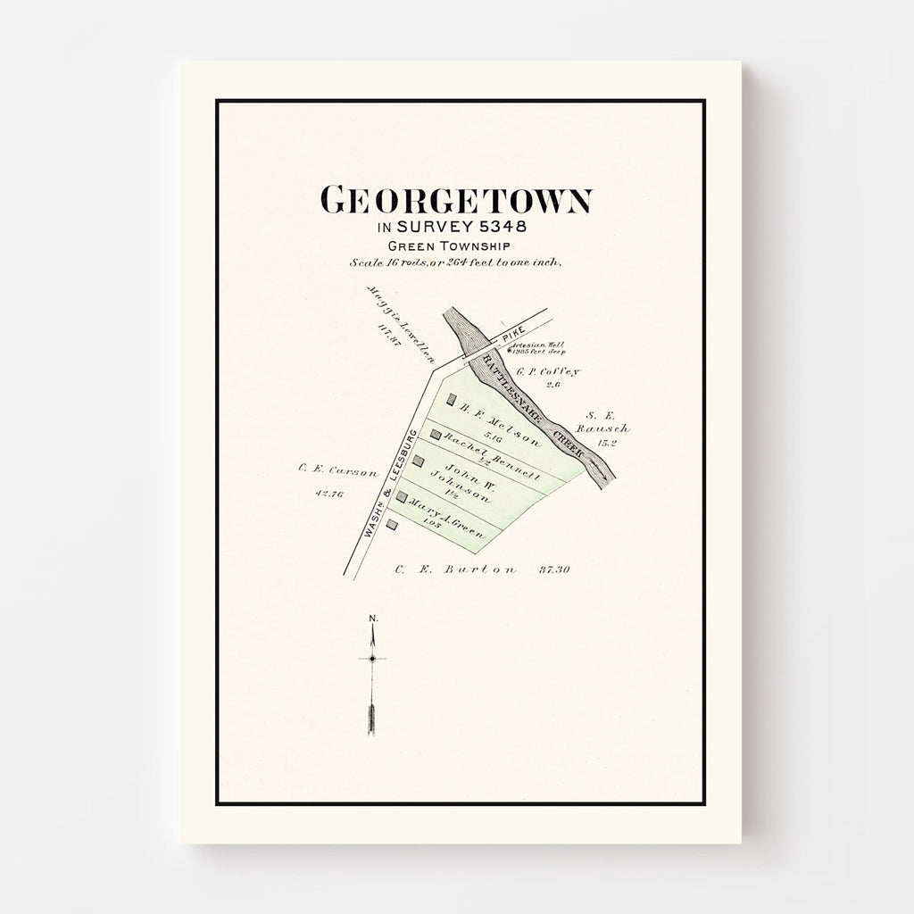 Vintage Map of Georgetown, Ohio 1913