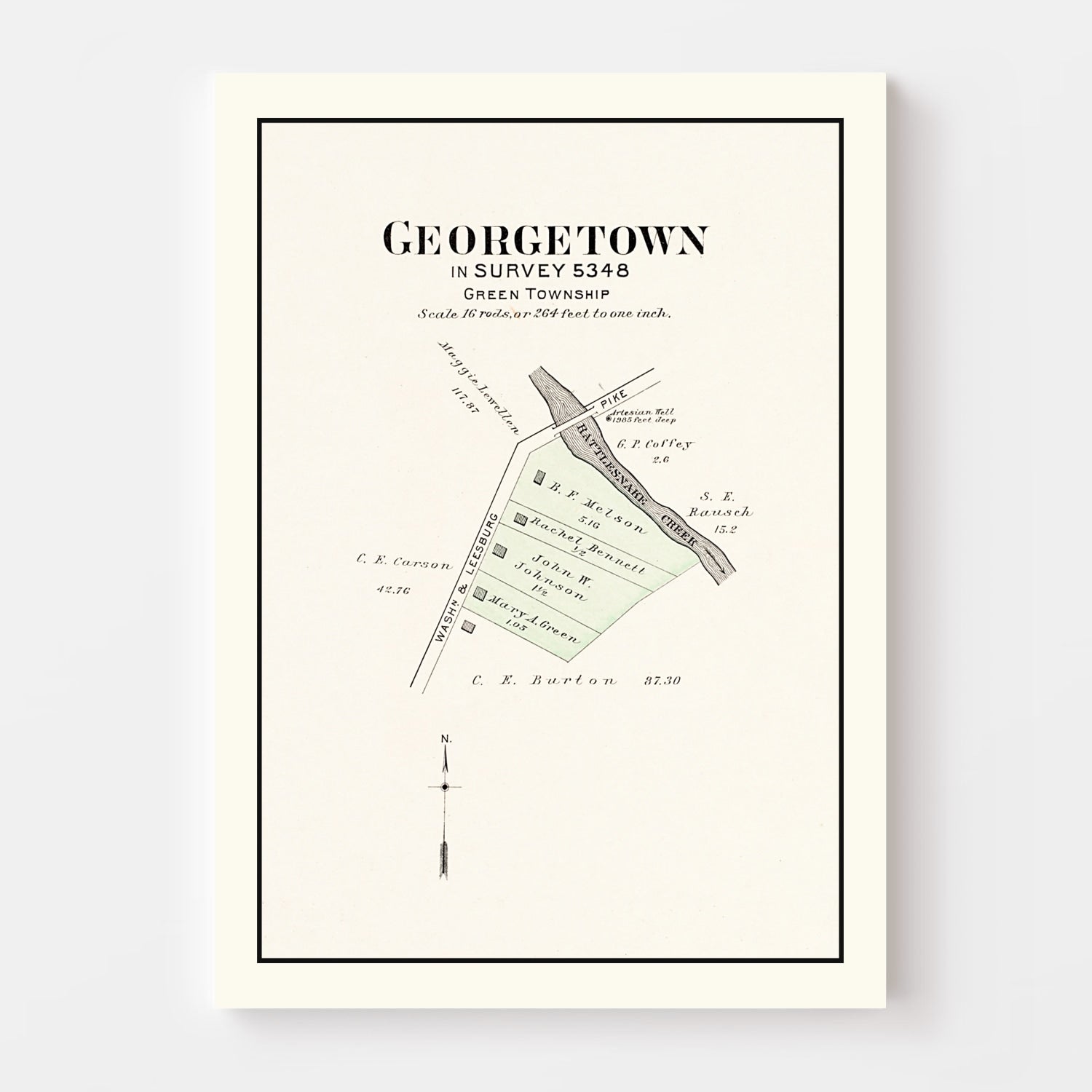 Vintage Map of Georgetown, Ohio 1913