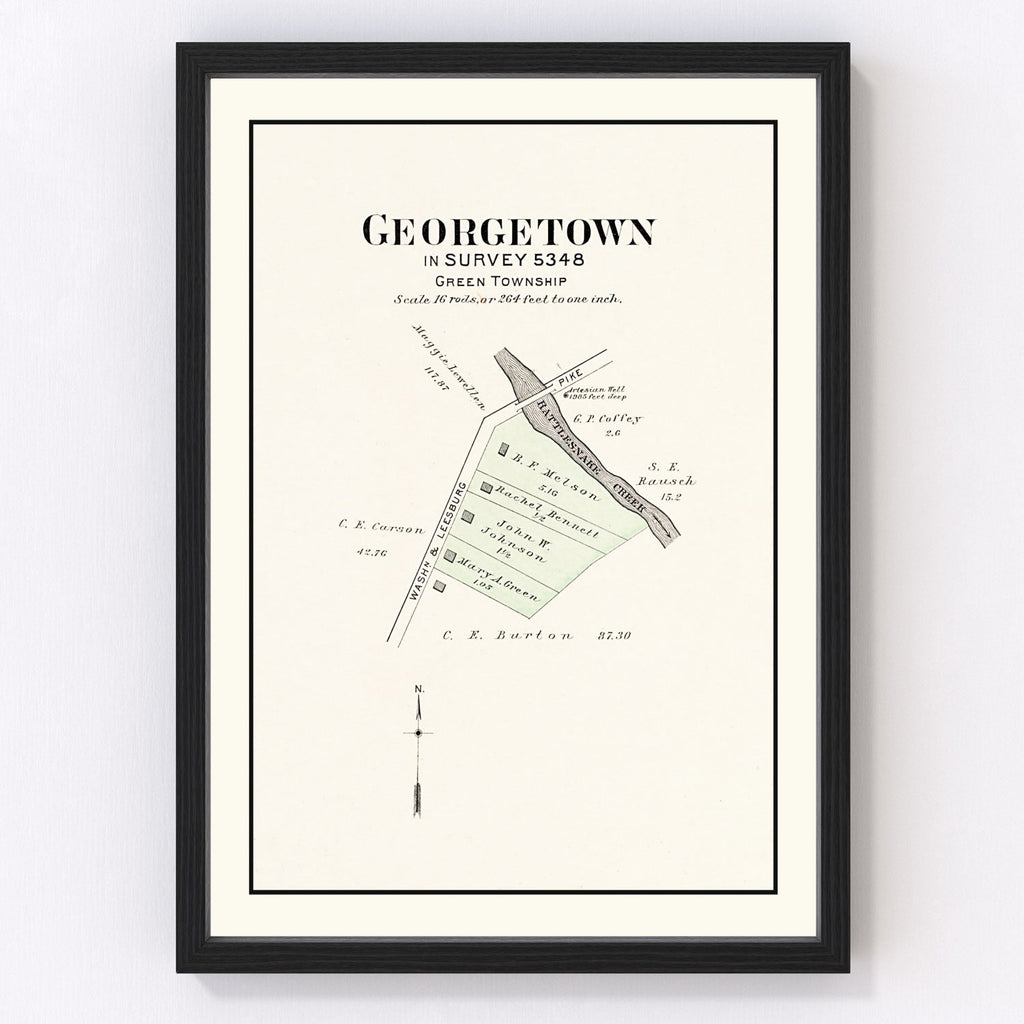 Vintage Map of Georgetown, Ohio 1913
