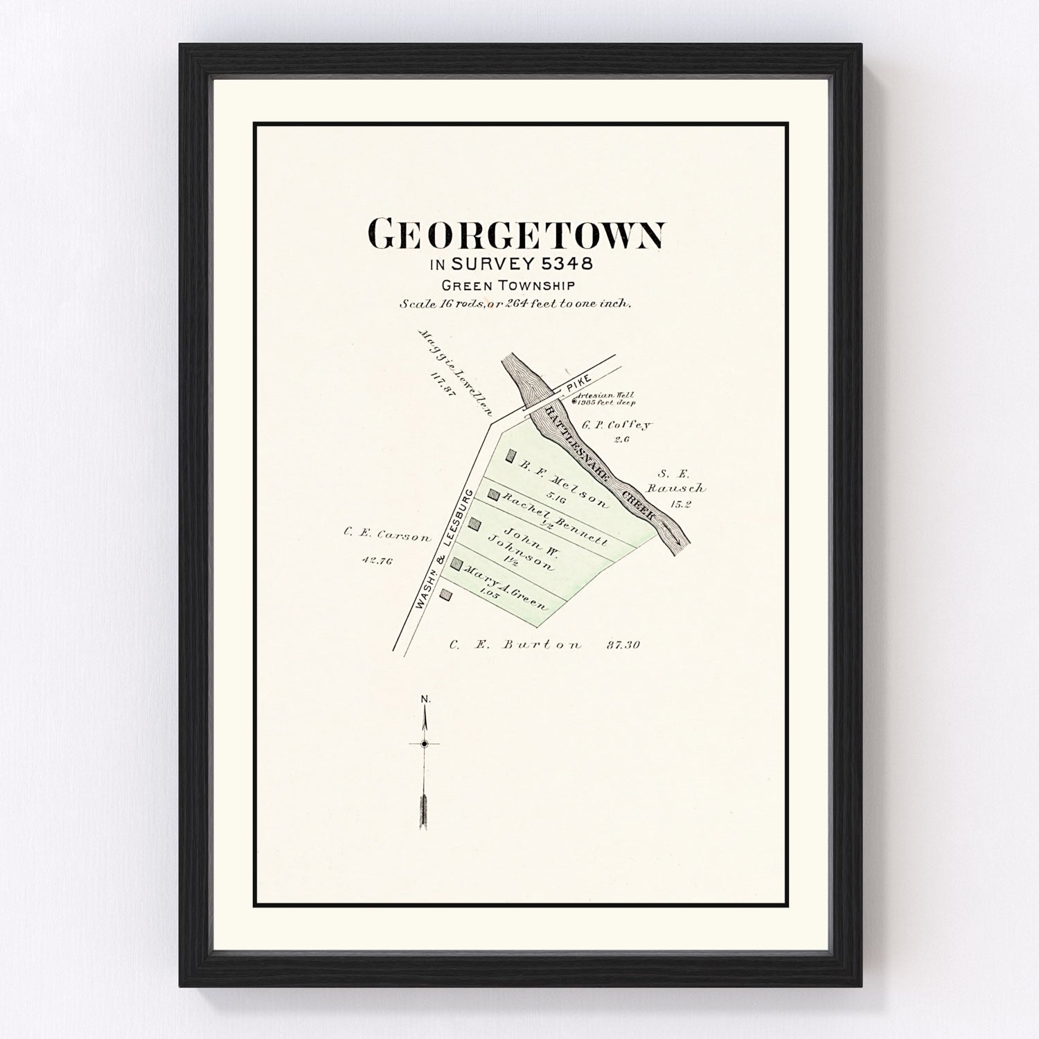 Vintage Map of Georgetown, Ohio 1913