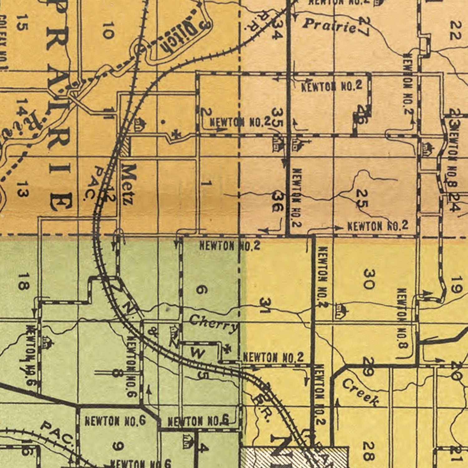Vintage Map of Jasper County, Iowa 1914
