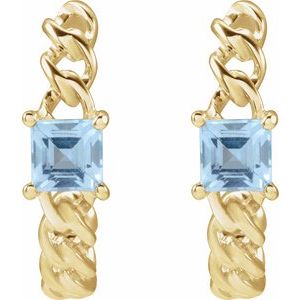 14K Yellow Gold Natural Sky Blue Topaz Earrings – image 2