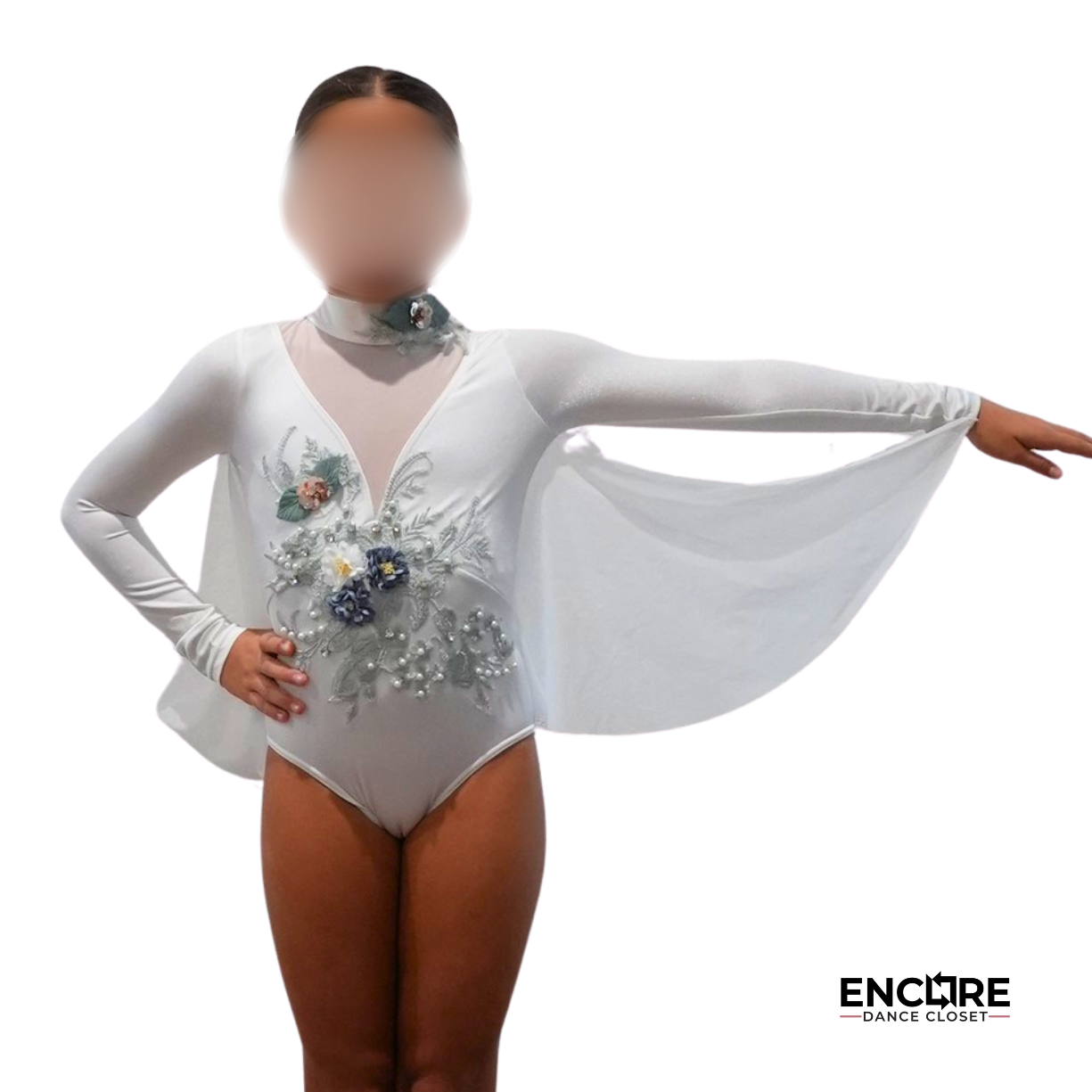 White Leotard with Appliqué