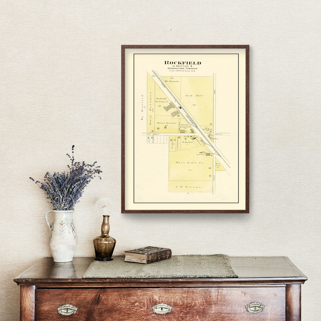 Vintage Map of Rockfield, Wisconsin 1915