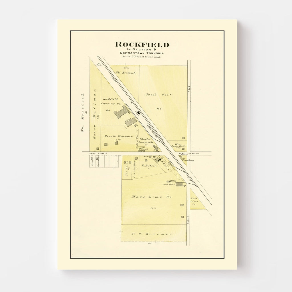 Vintage Map of Rockfield, Wisconsin 1915