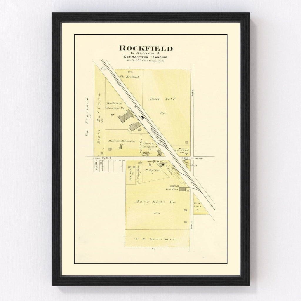 Vintage Map of Rockfield, Wisconsin 1915