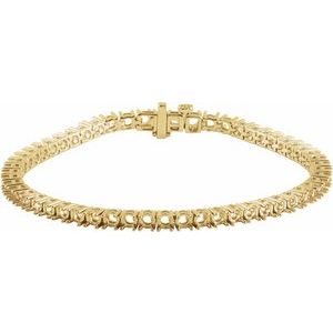 14K Yellow Gold 1.8 mm Round Line 7" Bracelet Mounting