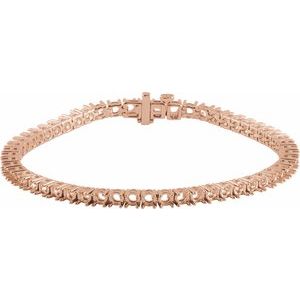 14K Rose Gold 3.2 mm Round Line 7" Bracelet Mounting