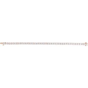 14K Rose 12 CTW Lab-Grown Diamond Line 7" Bracelet