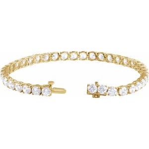 14K Yellow Gold Vermeil 12 CTW Lab-Grown Diamond Line 7" Bracelet – image 2