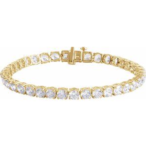 14K Yellow Gold Vermeil 12 CTW Lab-Grown Diamond Line 7" Bracelet