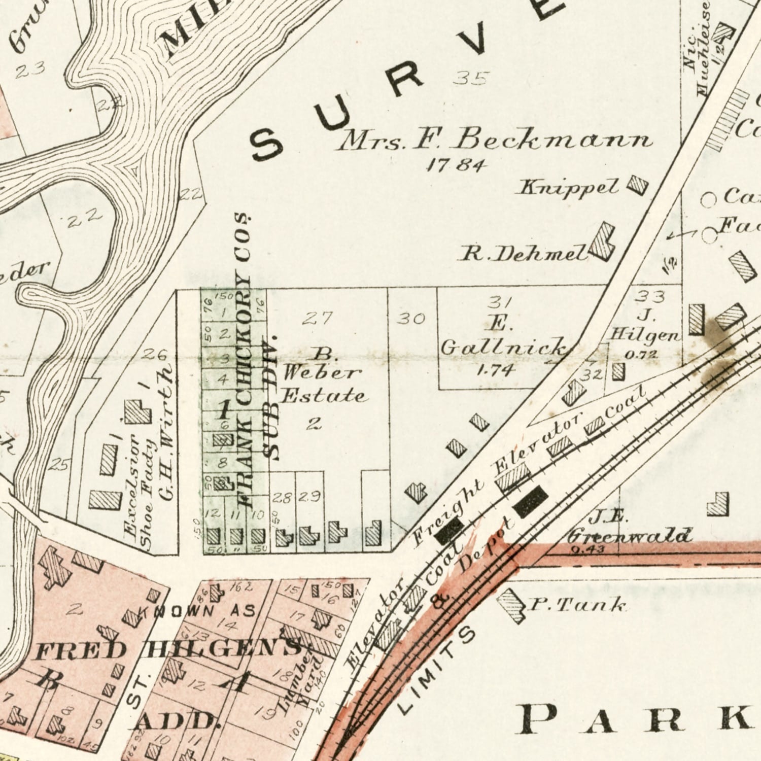Vintage Map of Cedarburg, Wisconsin 1915