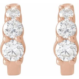 14K Rose 1/3 CTW Natural Diamond Hoop Earrings