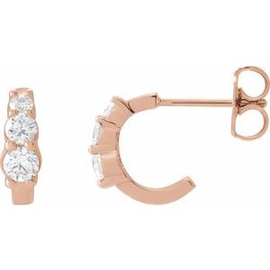 14K Rose 1/3 CTW Natural Diamond Hoop Earrings
