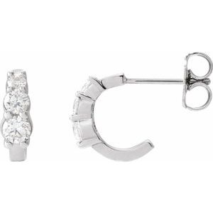 Sterling Silver 1/3 CTW Natural Diamond Hoop Earrings